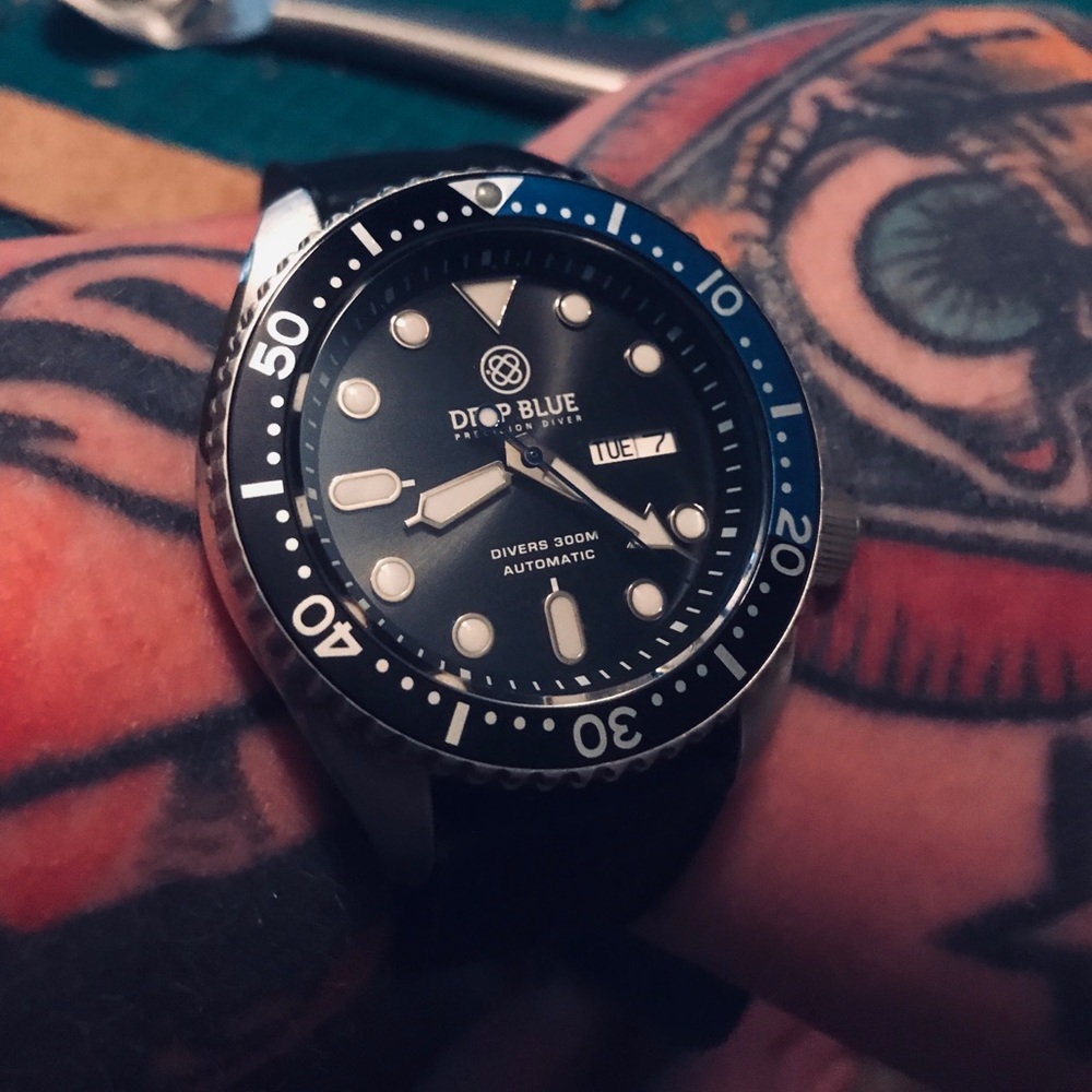 (Sold) Deep blue diver watch